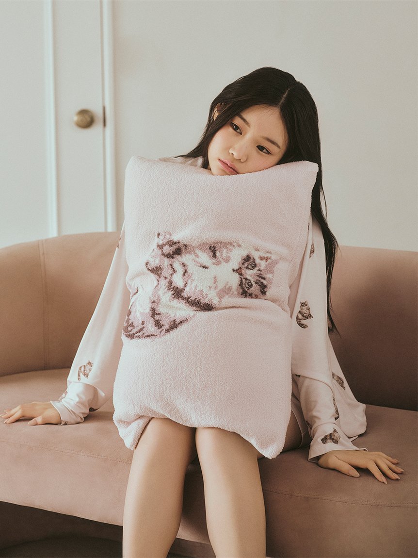 楽天Rakuten Fashiongelato pique Sleep 【Sleep】CAT ジャガードピローケース ジェラートピケ インテリア・生活雑貨 その他のインテリア・生活雑貨 ピンク【送料無料】