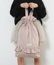 【SALE/16%OFF】devirock 持ち手付きフリル巾着 巾着 25SS デビロック 財布・ポーチ・ケース ポーチ パープル ネイビー グレー ブルー