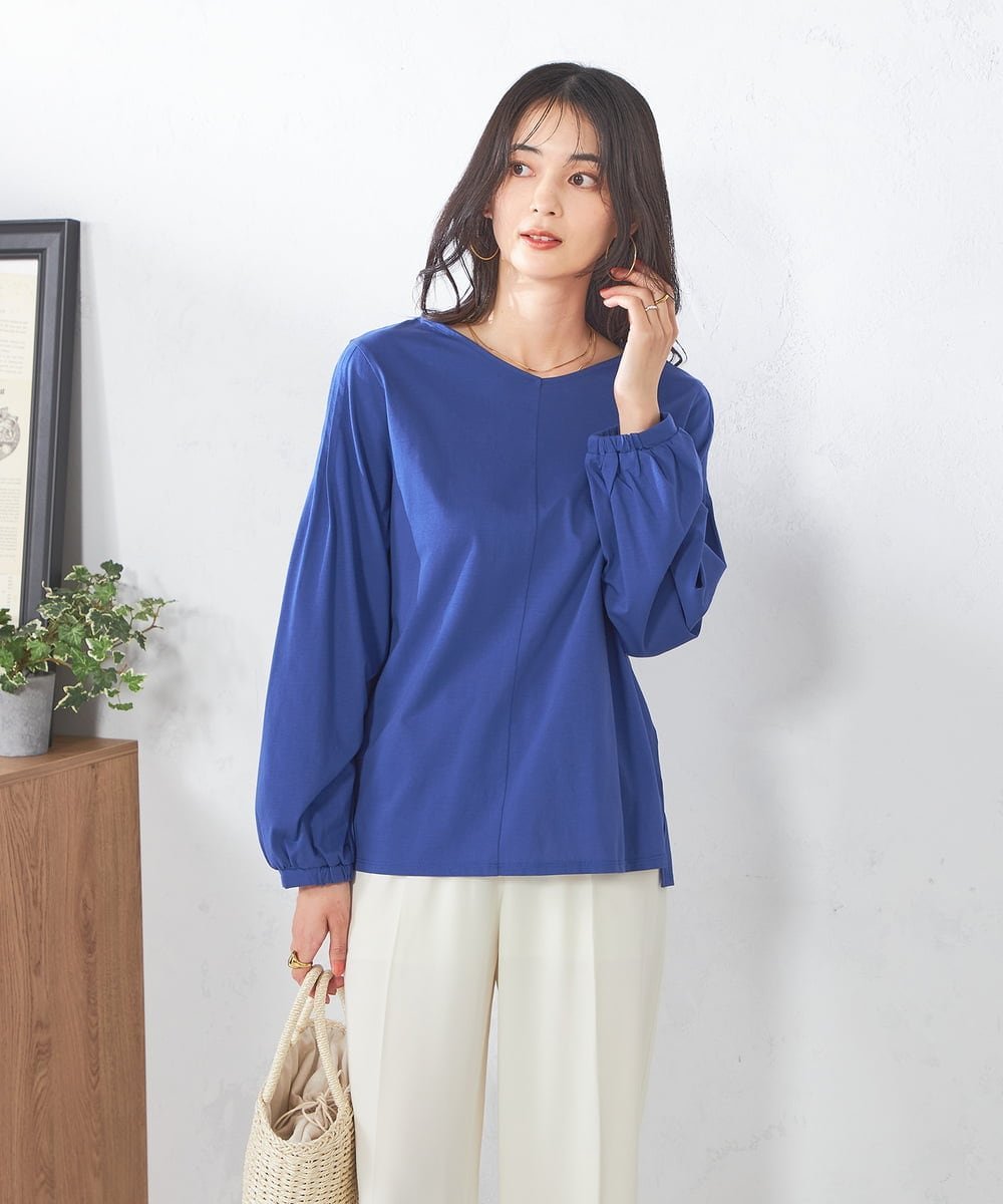 【SALE／50%OFF】a.v.v ピンタックスリーブトップス アー・ヴェ・ヴェ トップス カットソー・Tシャツ ブラック ブルー グレー イエロー