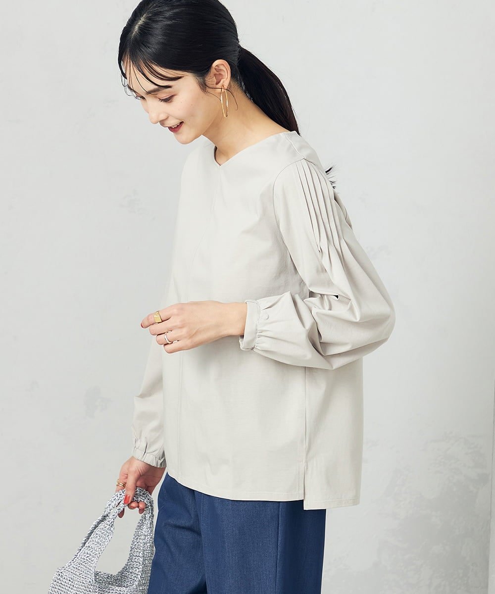 【SALE／50%OFF】a.v.v ピンタックスリーブトップス アー・ヴェ・ヴェ トップス カットソー・Tシャツ ブラック ブルー グレー イエロー