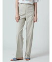 Aquascutum WOMEN 【セットアップ対応】コットンリネンストレッチワイドパンツ アクアスキュータム パンツ その他のパンツ ベージュ グリーン【送料...