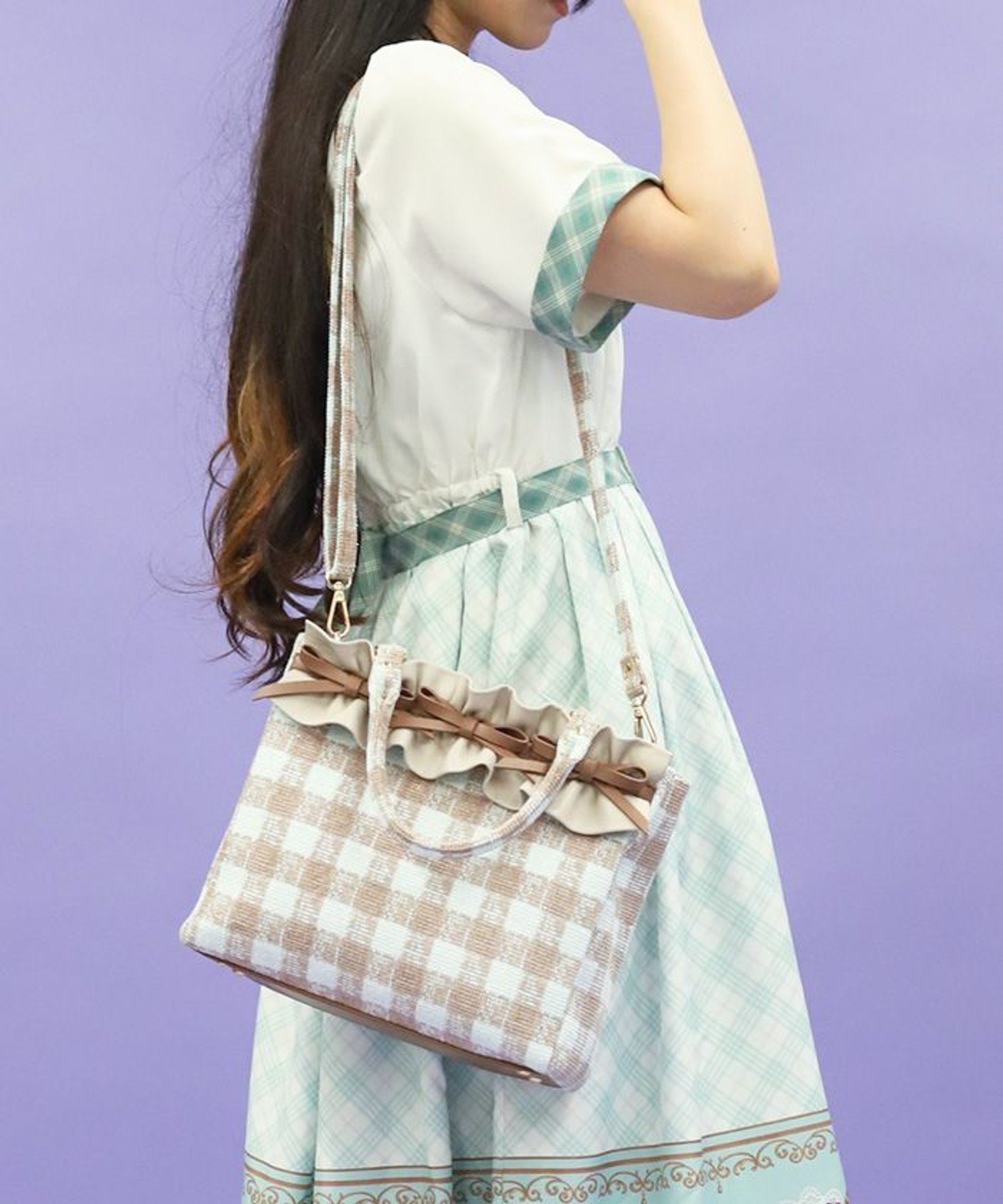 【SALE／40%OFF】axes femme POETIQUE ラメツイード推し活バッグ アクシーズファム バッグ ショルダーバッグ ピンク ブラウン【送料無料】