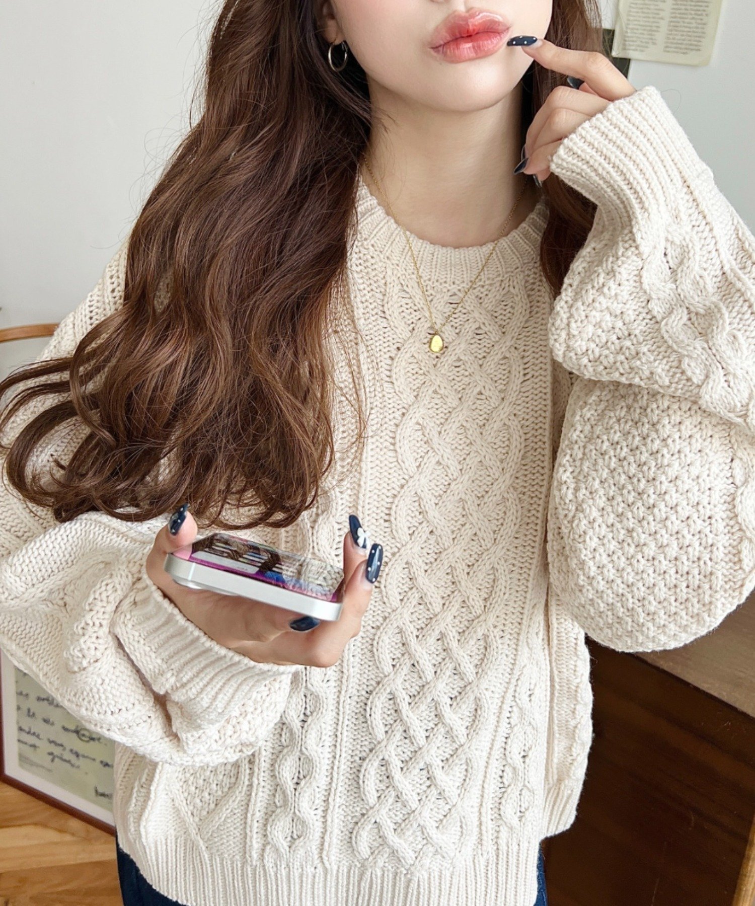 moment+ ケーブルニットプルオーバー モーメントプラス トップス ニット ホワイト レッド ブ ...