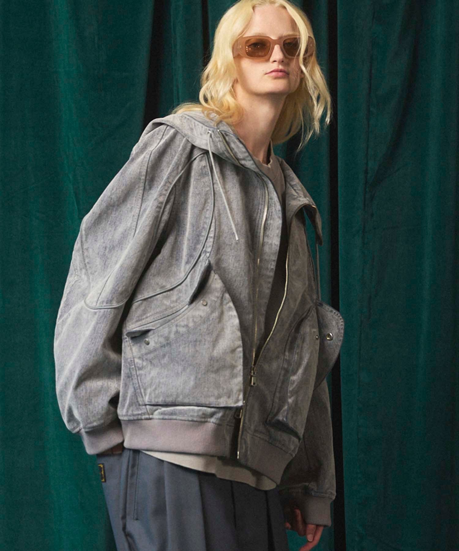 MAISON SPECIAL Flocky Denim Prime-Over Zip Blouson メゾンスペシャル ジャケット・アウター ブルゾン・ジャンパー ブラウン ブラック グレー【送料無料】のサムネイル