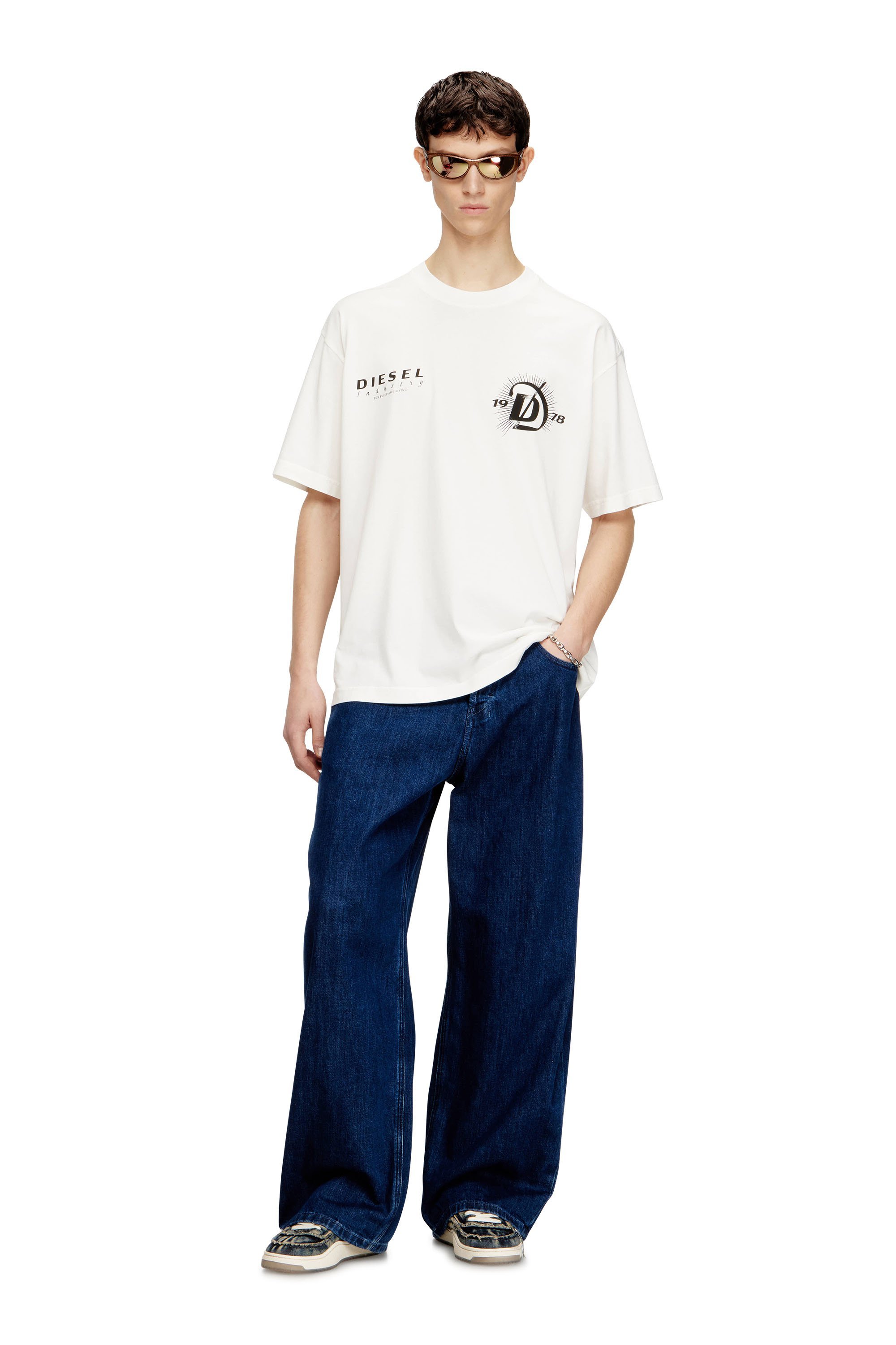 メンズ Tシャツ T-BOGGY-V6 ディーゼル トップス カットソー・Tシャツ ブラック ホワイト