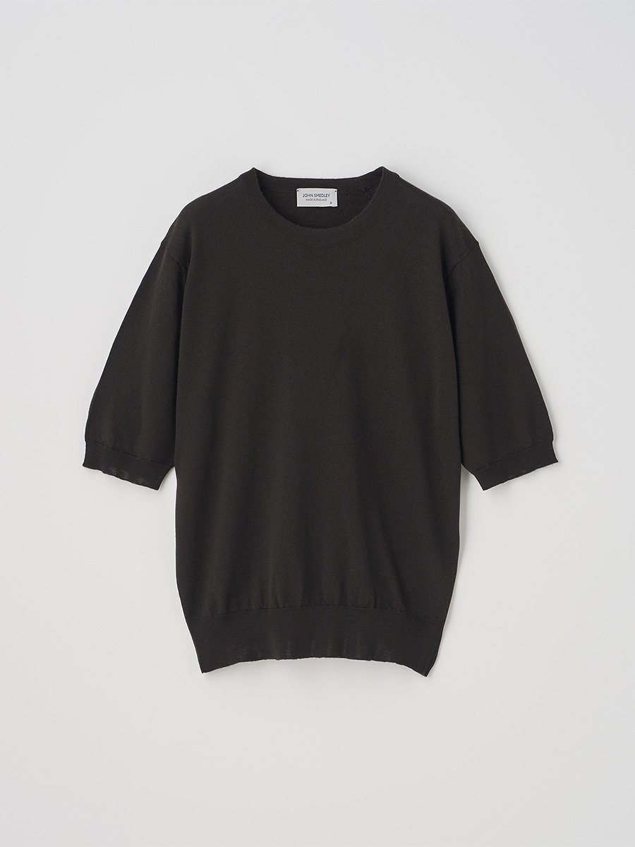 JOHN SMEDLEY クルーネック半袖ニットプルオーバー ｜ ESTA ｜ 30G MODERN FIT ジョンスメドレー トップス ニット ブラウン【送料無料】