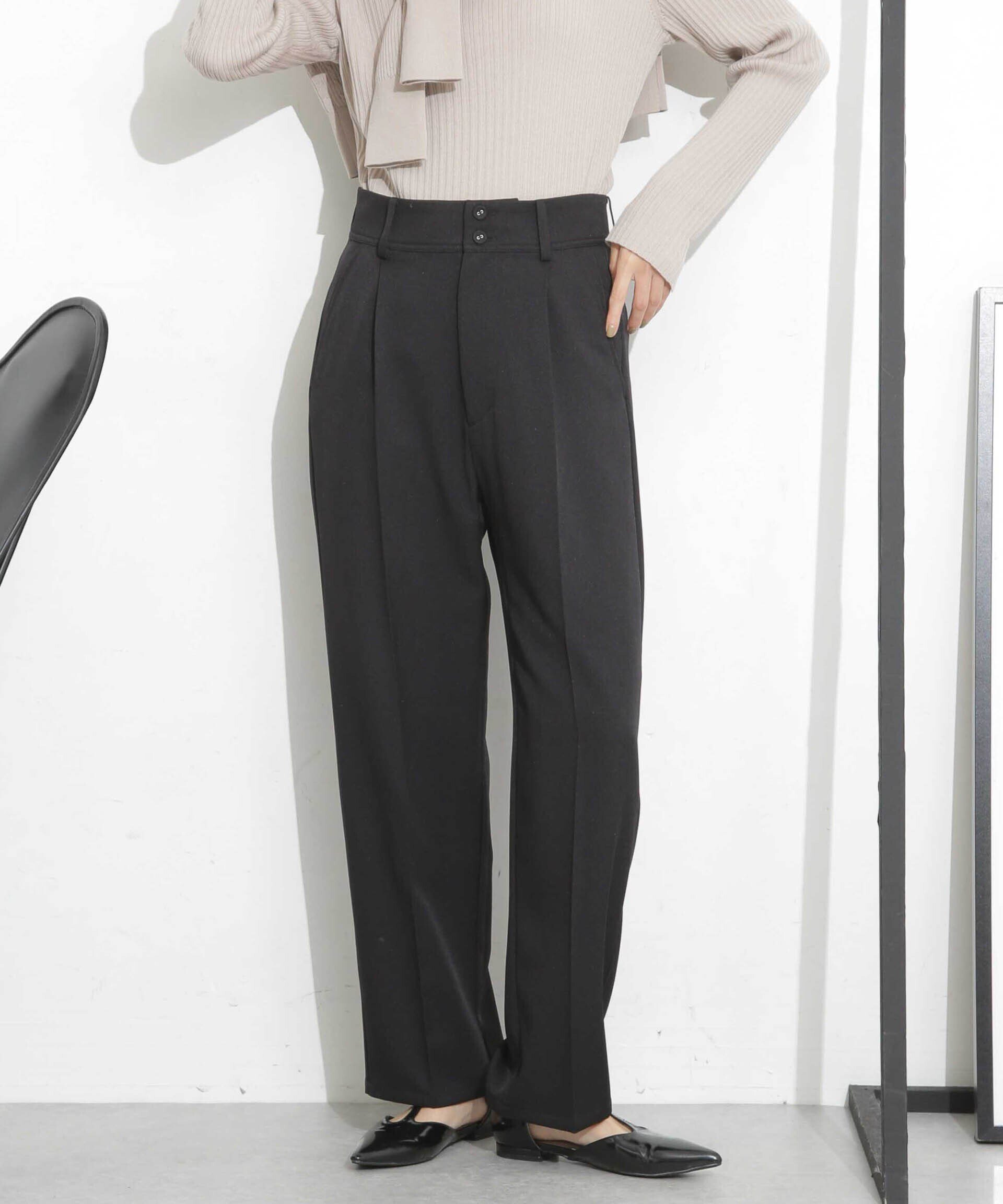 【SALE／60%OFF】NANO universe タックテーパードパンツ ナノユニバース パンツ その他のパンツ グリーン ホワイト ブラック stylife-14312088 Rakuten Fashion サンプル画像2