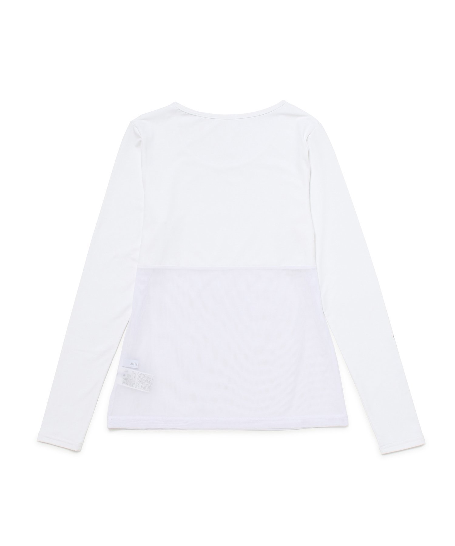 JUN&ROPE' 【UV】【吸水速乾】クルーネックメッシュ切替長袖インナー ジュンアンドロペ トップス カットソー・Tシャツ ホワイト【送料無料】