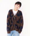 【SALE/20%OFF】eL 5G Leopard Cardigan ジーナシス トップス カーディガン グレー ブラウン【送料無料】