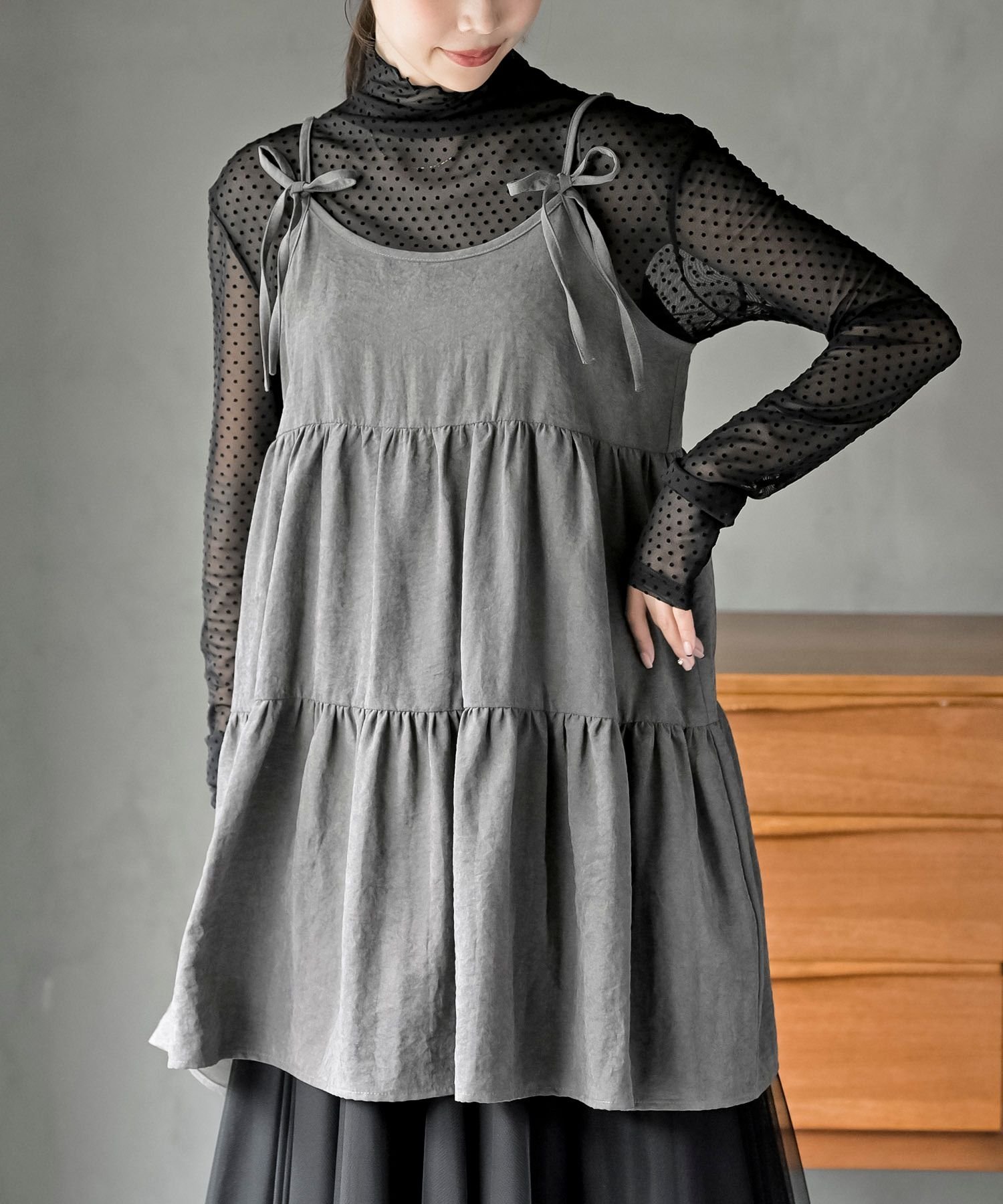 rps ピーチ起毛キャミチュニック アールピーエス ワンピース・ドレス チュニック ブラウン ブラックのサムネイル