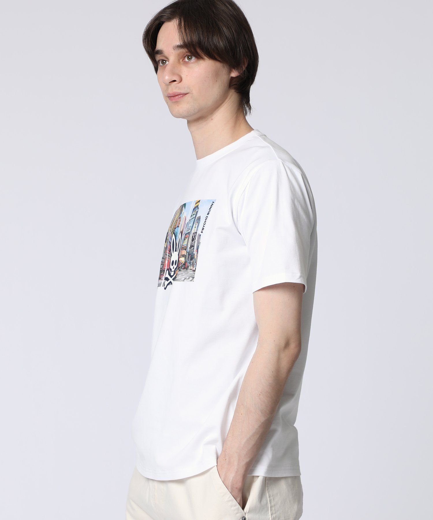 Psycho Bunny マンハッタン3DラバーロゴTシャツ サイコバニー トップス カットソー・Tシャツ ブラック ホワイト【送料無料】