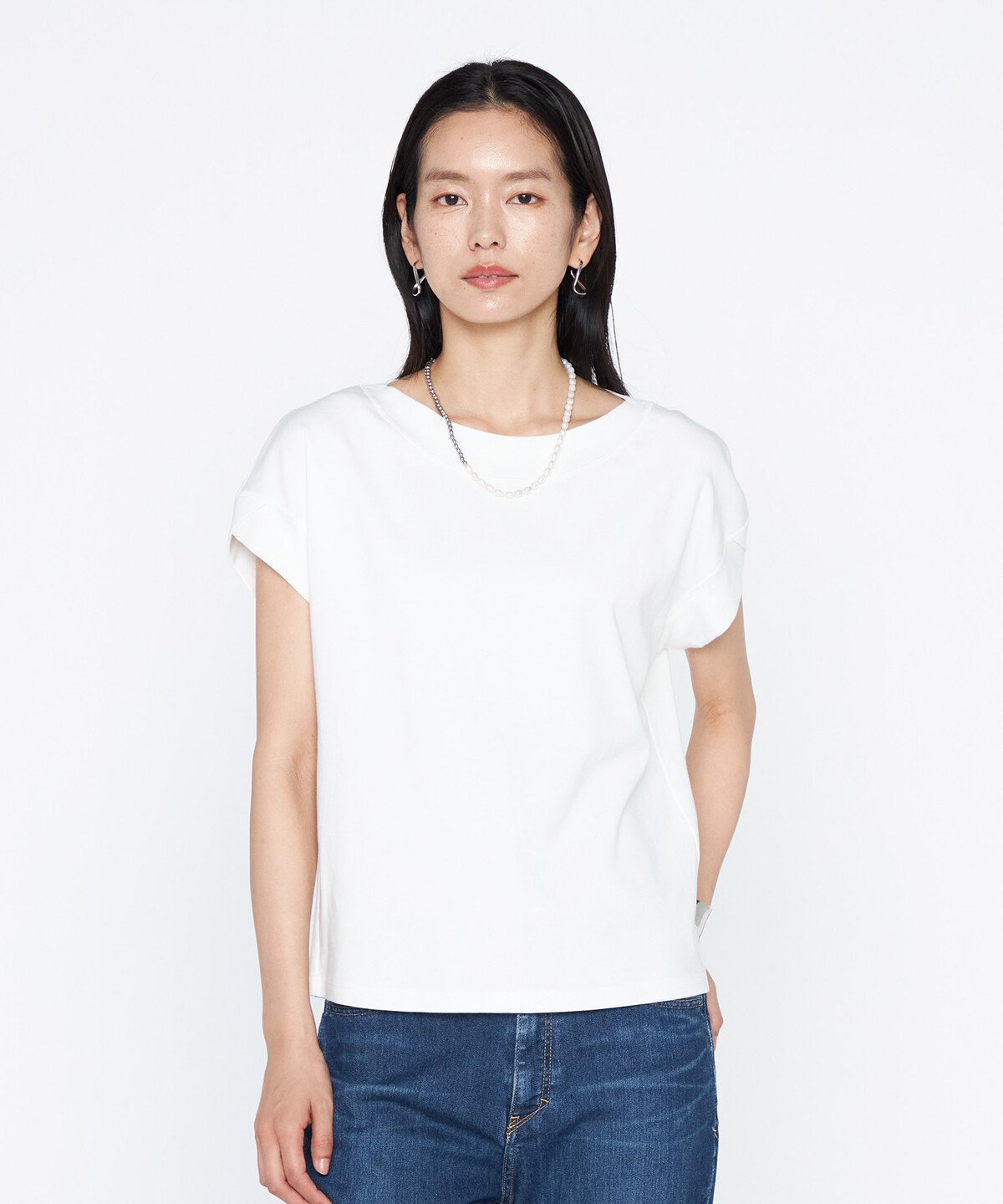 Maison Platinum スビンプラチナムスムース ボートネックTシャツ コムサ トップス カットソー・Tシャツ グリーン ブラック ホワイト レッド【送料無料】