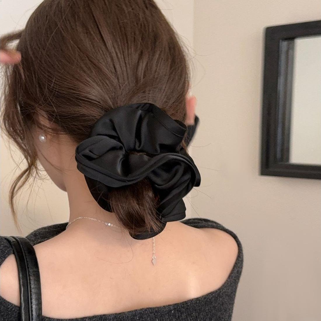 Forcement 巻くだけで華やかなシュシュ アクセサリー 雑貨 ヘアゴム ヘアアクセサリー メゾンドラティール ヘアアクセサリー ヘアゴム グレー ブラウン ブラック
