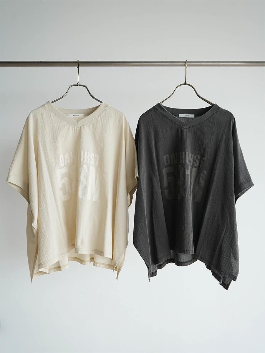 RADIATE ドルマンスリーブロゴVネックトップス ラシュッド トップス カットソー・Tシャツ グレー ベージュ