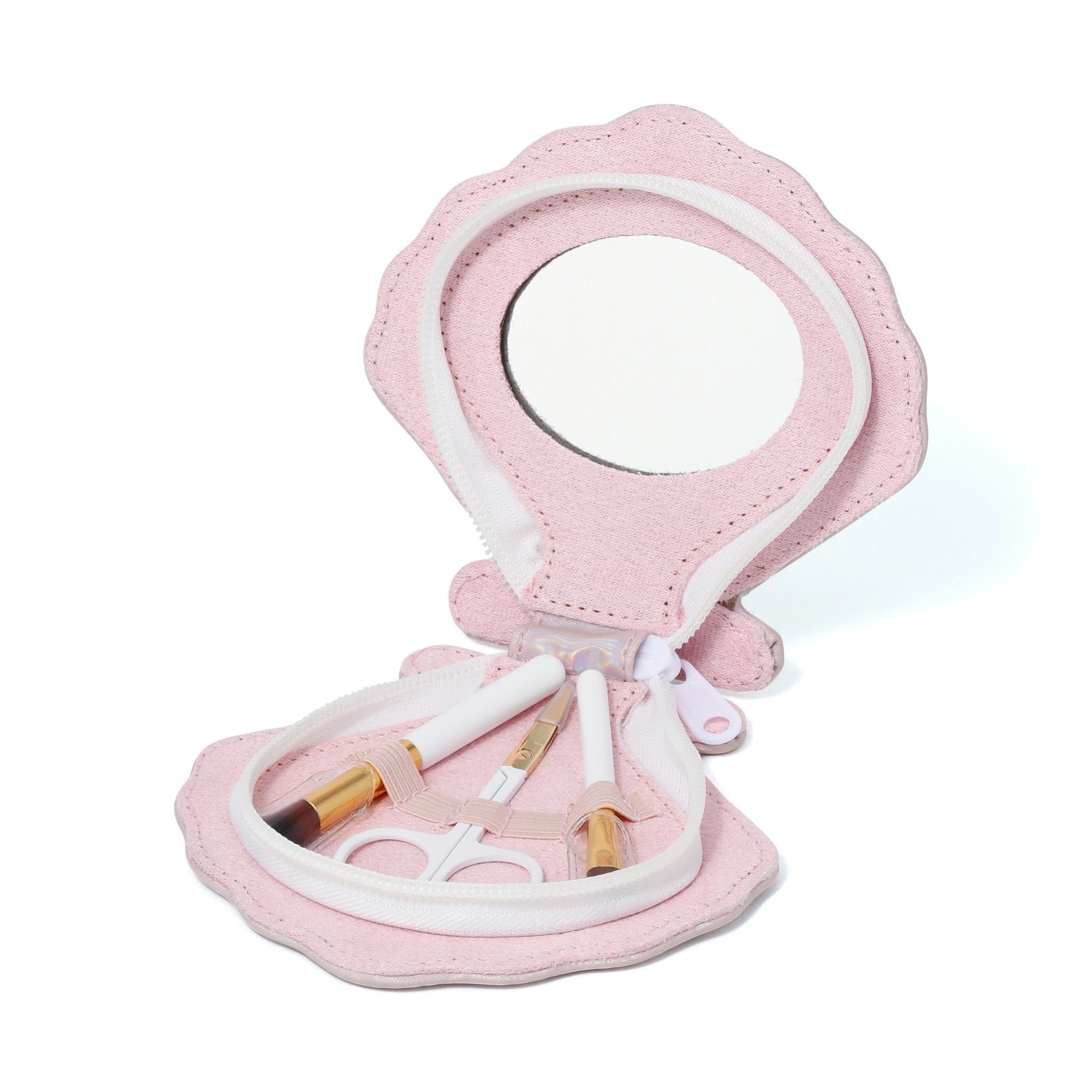 【SALE／50%OFF】Francfranc シェルポーチ&メイクアップツールセット フランフラン コフレ・キット・セット コフレ・コスメキット・ギフトセット ピンクのサムネイル