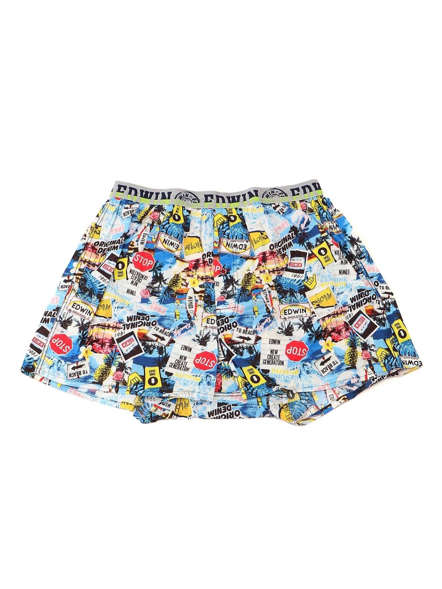 EDWIN EDWIN/(M)前開き布帛トランクス ショップ-アルテキミコ インナー・ルームウェア ボクサーパンツ・トランクス ブルー イエロー レッドのサムネイル