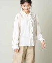 【SALE/60%OFF】a.v.v シフォン楊柳フリルカラーブラウス アー・ヴェ・ヴェ トップス シャツ・ブラウス ホワイト