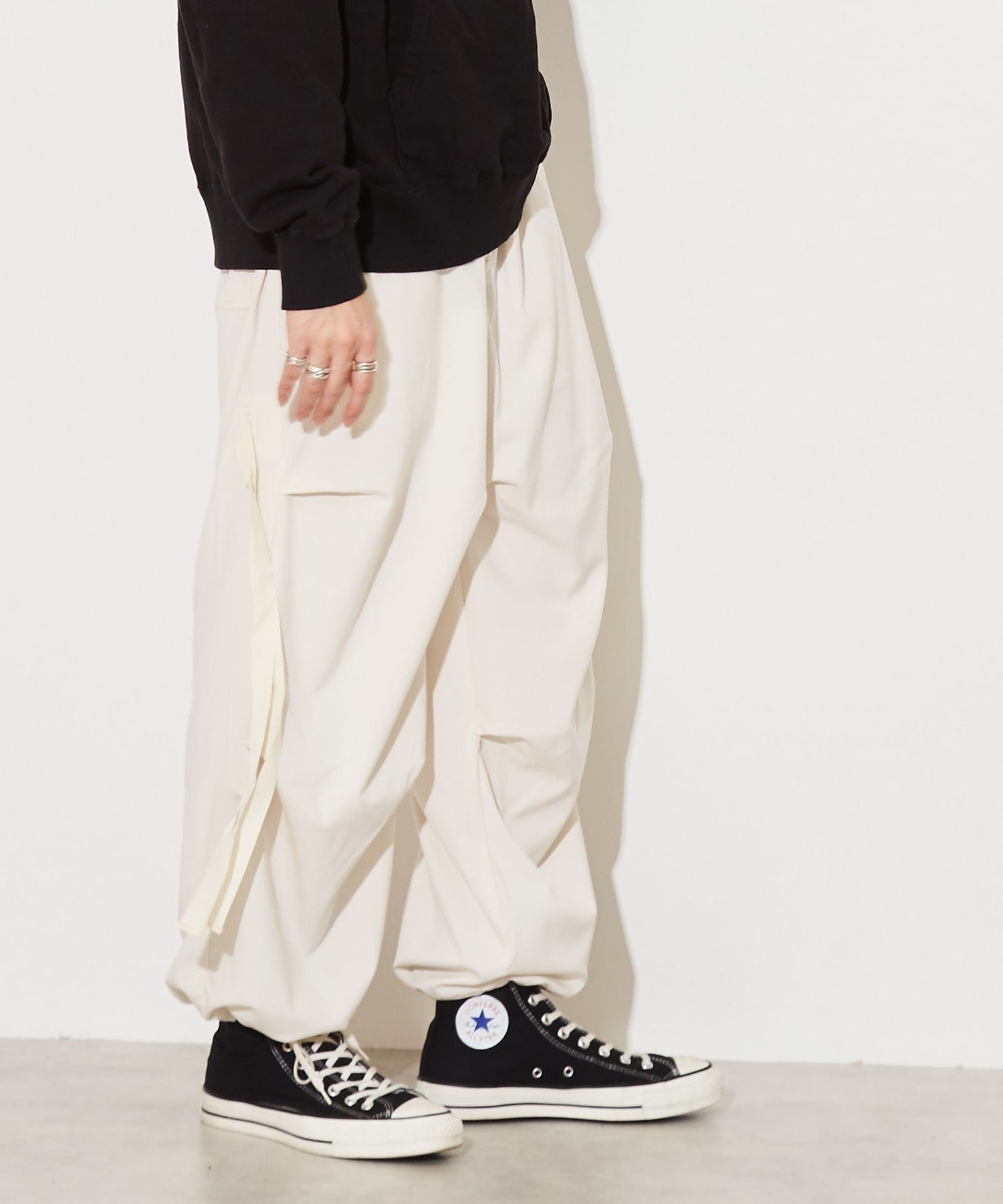 CONVERSE TOKYO MILITARY OVER WIDE PANTS Ro[XgELE pc J[Spc zCg O[ O[ ubNyz