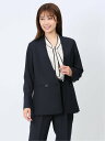 【SALE/20%OFF】m.f.editorial ウォッシャブル 麻調カラーレスダブルジャケット 紺(セットアップ可能) レディース セットアップ スーツ ...