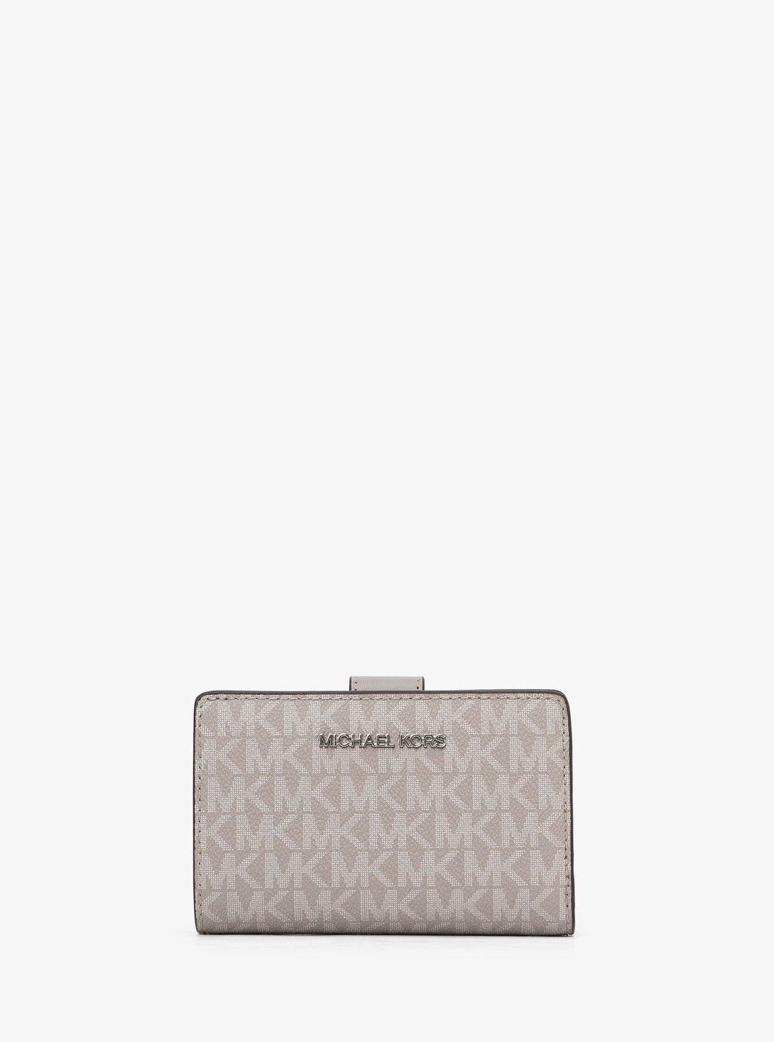 【SALE／70%OFF】MICHAEL KORS JET SET TRAVEL ビルフォールド ジップ コンパクトウォレット ミディアム - MKシグネチャー マイケルコース マイケル・コース 財布・ポーチ・ケース 財布 ベージュ【送料無料】