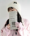 WEGO MEN'S ミニリボンクマミミニットキャップ ウィゴー 帽子 ニット帽・ビーニー ブラック ホワイト