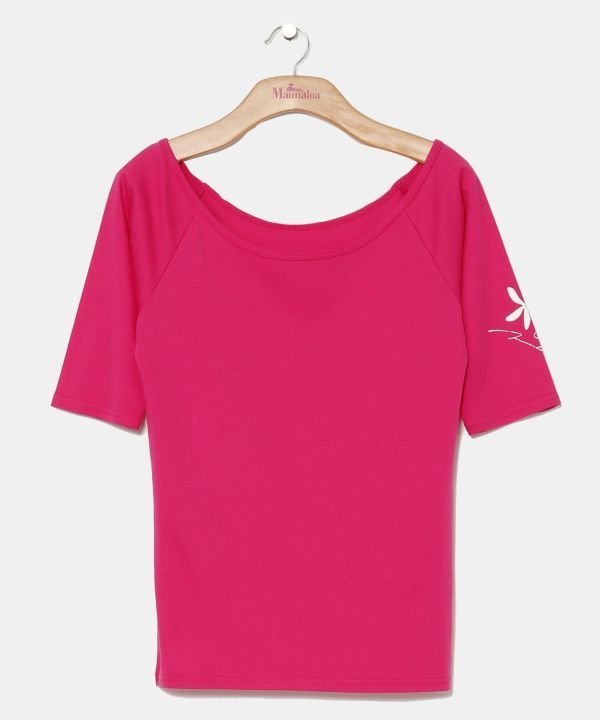Maunaloa 【マウナロア】スタイルアップクールTシャツ アミナコレクション トップス カットソー・Tシャツ ブラック ピンク ブルー