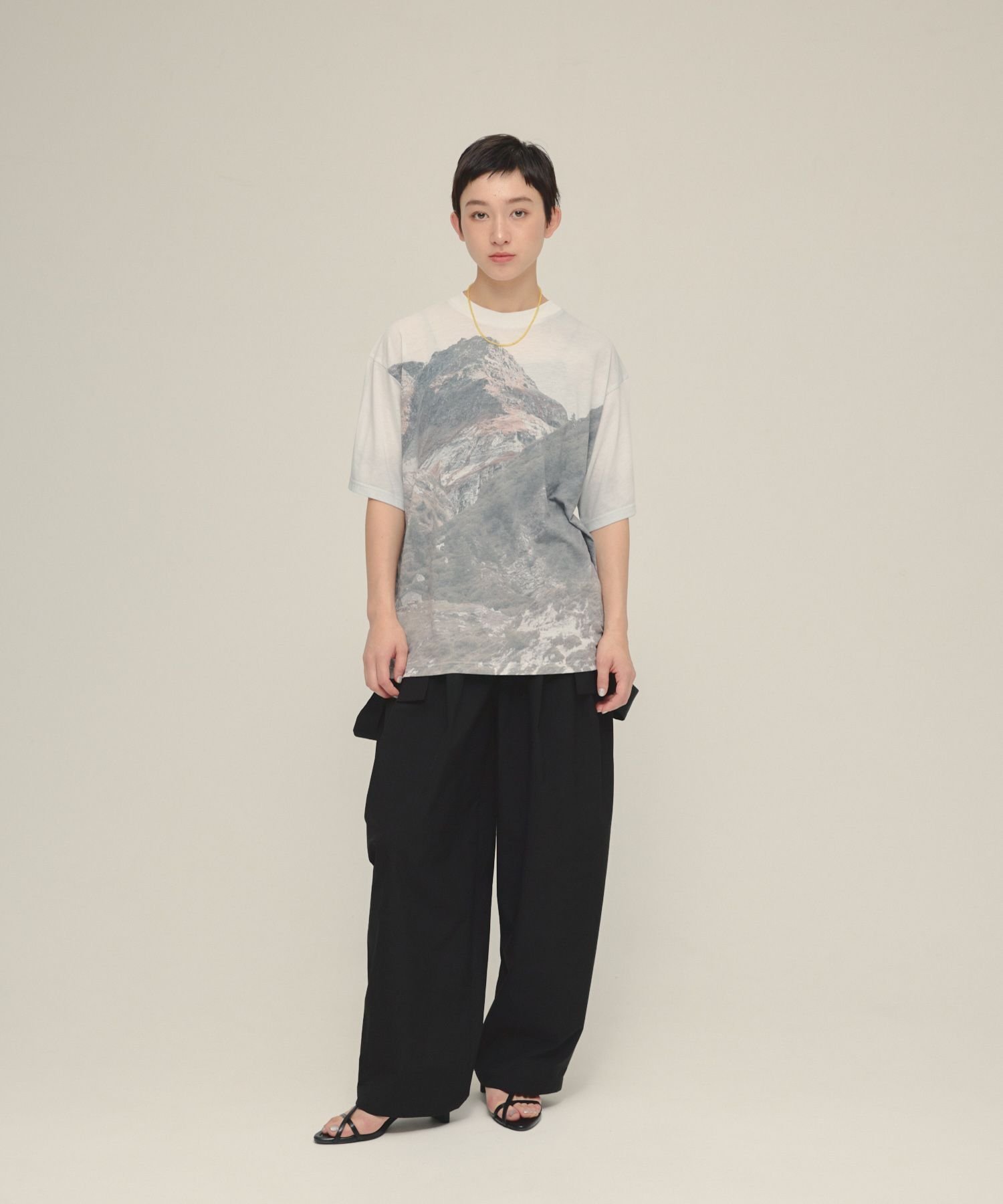 eL Day And Night TEE ジーナシス トップス カットソー・Tシャツ ネイビー グレー