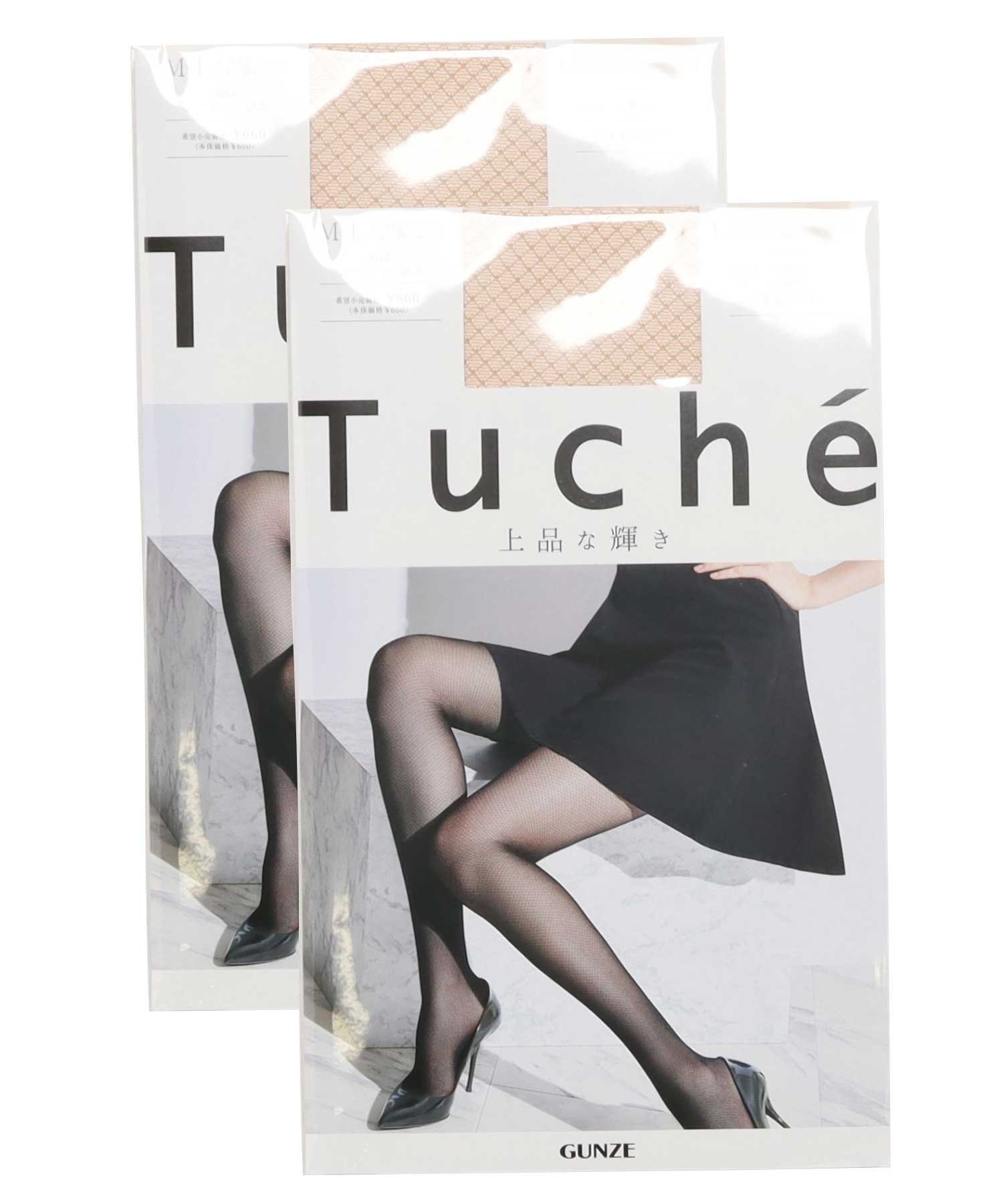 Tuche ストッキング【2足セット】大人可愛い ダイヤ ギャルリ　イチハチキュウロク　バイ　グンゼ 靴下・レッグウェア タイツ・ストッキング・パンスト ベージュ ブラック