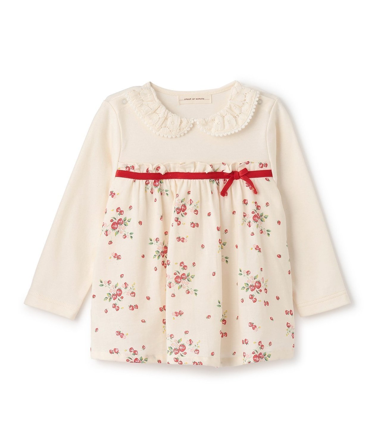 SENSE OF WONDER 【オーガニック】野イチゴ長袖チュニック【日本製】 ナルミヤオンライン ワンピース・ドレス チュニック ベージュ【送料無料】