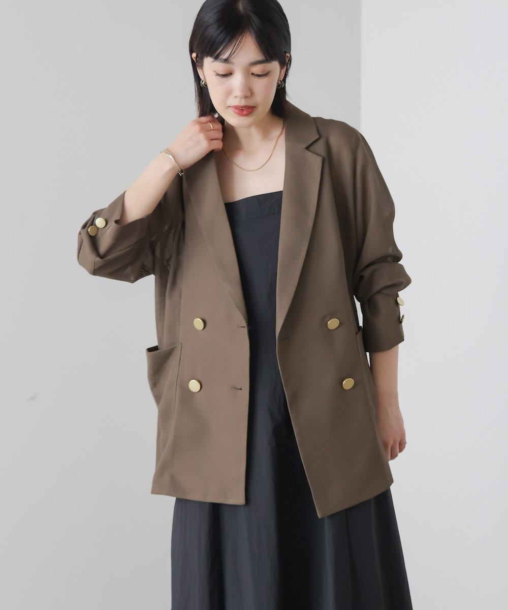 【SALE／9%OFF】Bou Jeloud メッシュダブルジャケット バブ / ブージュルード ジャケット・アウター テーラードジャケット・ブレザー ブラック ブラウン【送料無料】