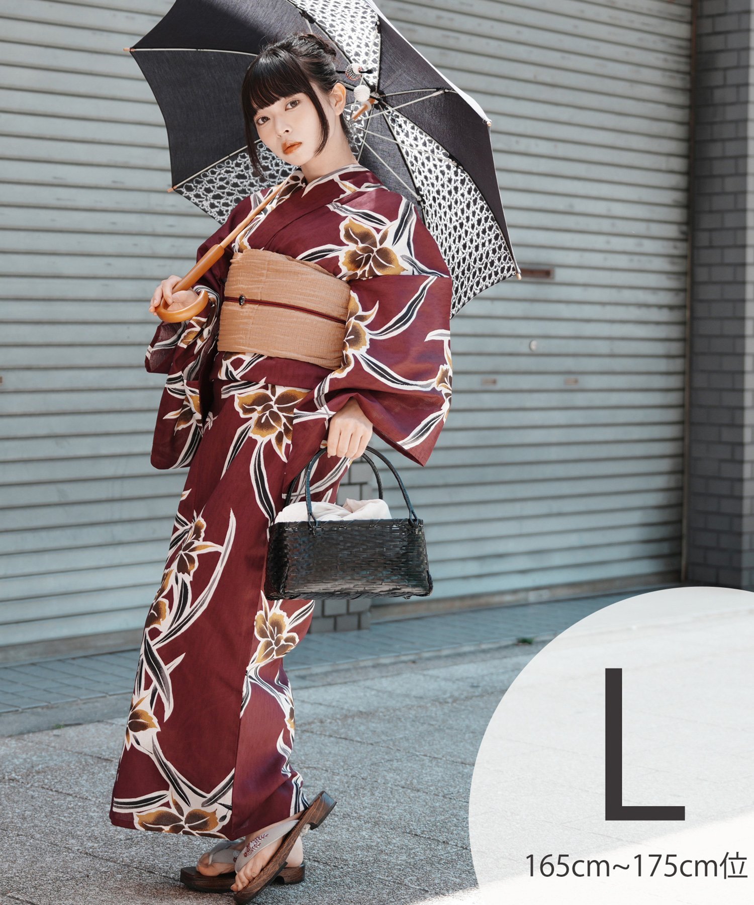 【SALE／25%OFF】utatane utatane 浴衣 3点セット 紫に伸びやかな蘭の花 Lサイズ ウタタネ 着物・浴衣・和装小物 浴衣【送料無料】