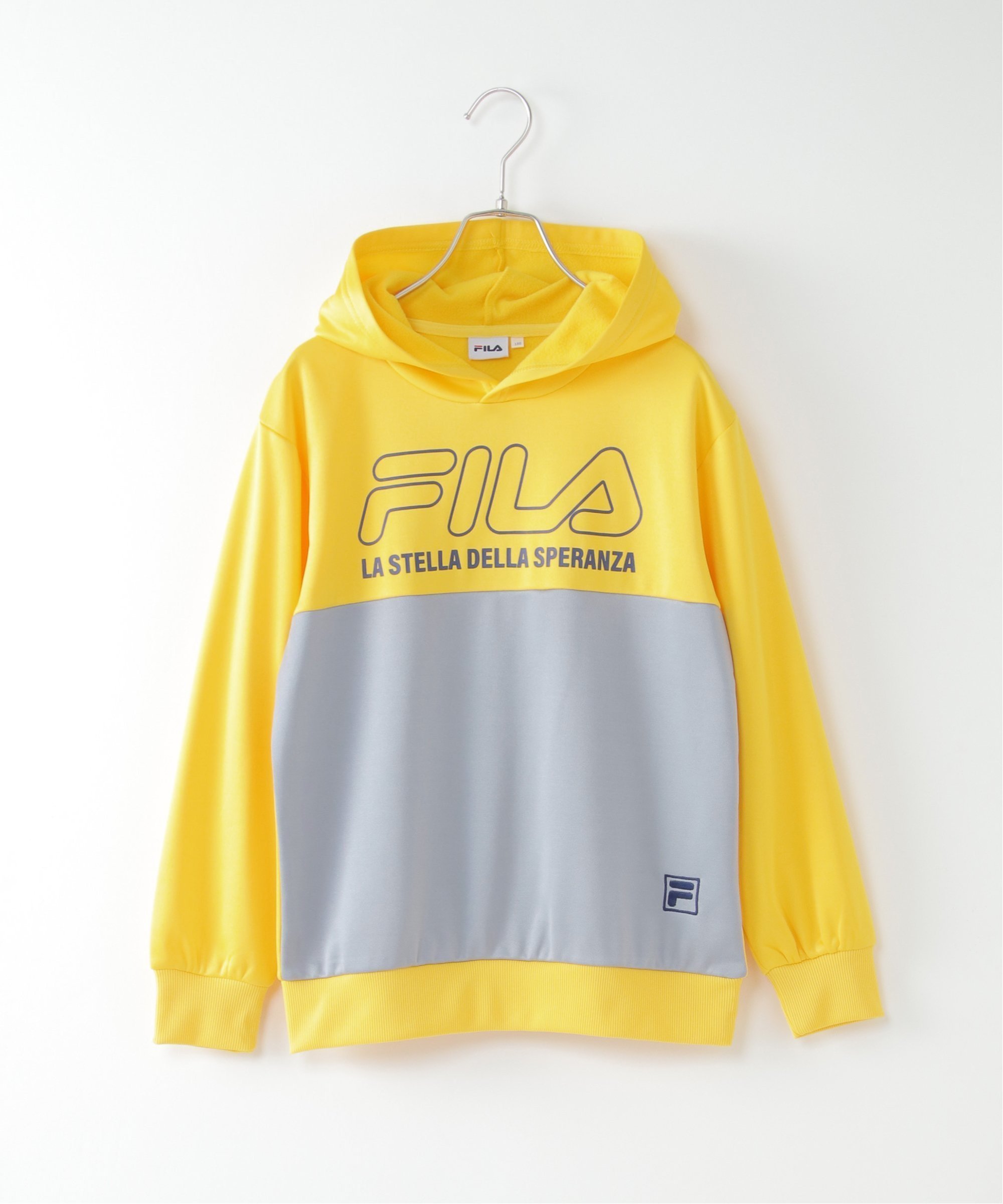 イッカ 【SALE／20%OFF】ikka FILA フィラ ストレッチフリースパーカー(130~160cm) イッカ トップス カットソー・Tシャツ イエロー ネイビー