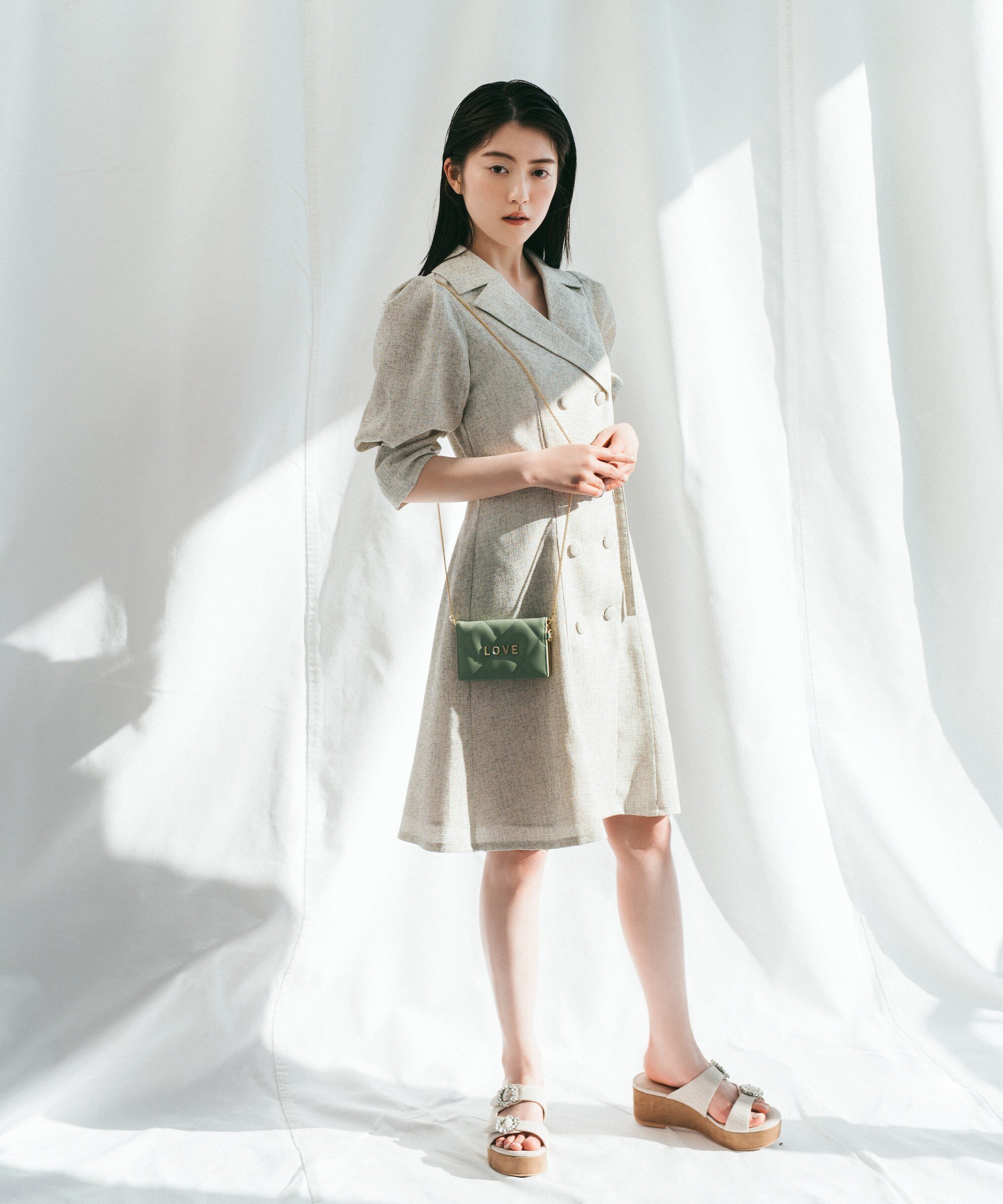 【SALE／50%OFF】JILL by JILLSTUART ツイードジャケットミニワンピース WEB限定カラー:ブラック ジル バイ ジル スチュアート ワンピース・ドレス ワンピース ホワイト ブラック グリーン【送料無料】のサムネイル