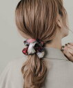 【SALE/50%OFF】SMELLY チェックボリュームシュシュ スメリー ヘアアクセサリー ヘアゴム ブラック レッド