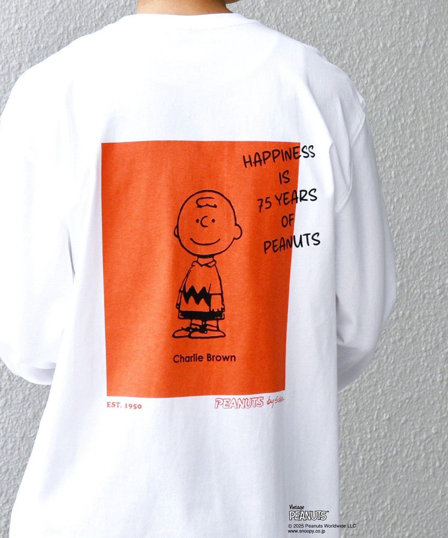 SHIPS any SHIPS any: SNOOPY コラボ 75th グラフィック プリント Tシャツ(ロンT)◆ シップス トップス カットソー・Tシャツ ホワイト ブラック【送料無料】