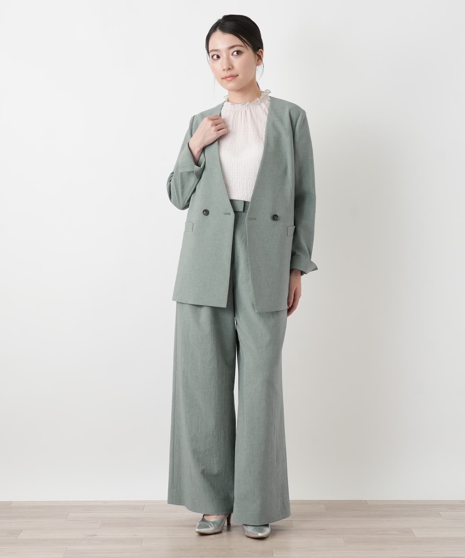 Leilian タックワイドパンツ レリアン パンツ その他のパンツ ピンク