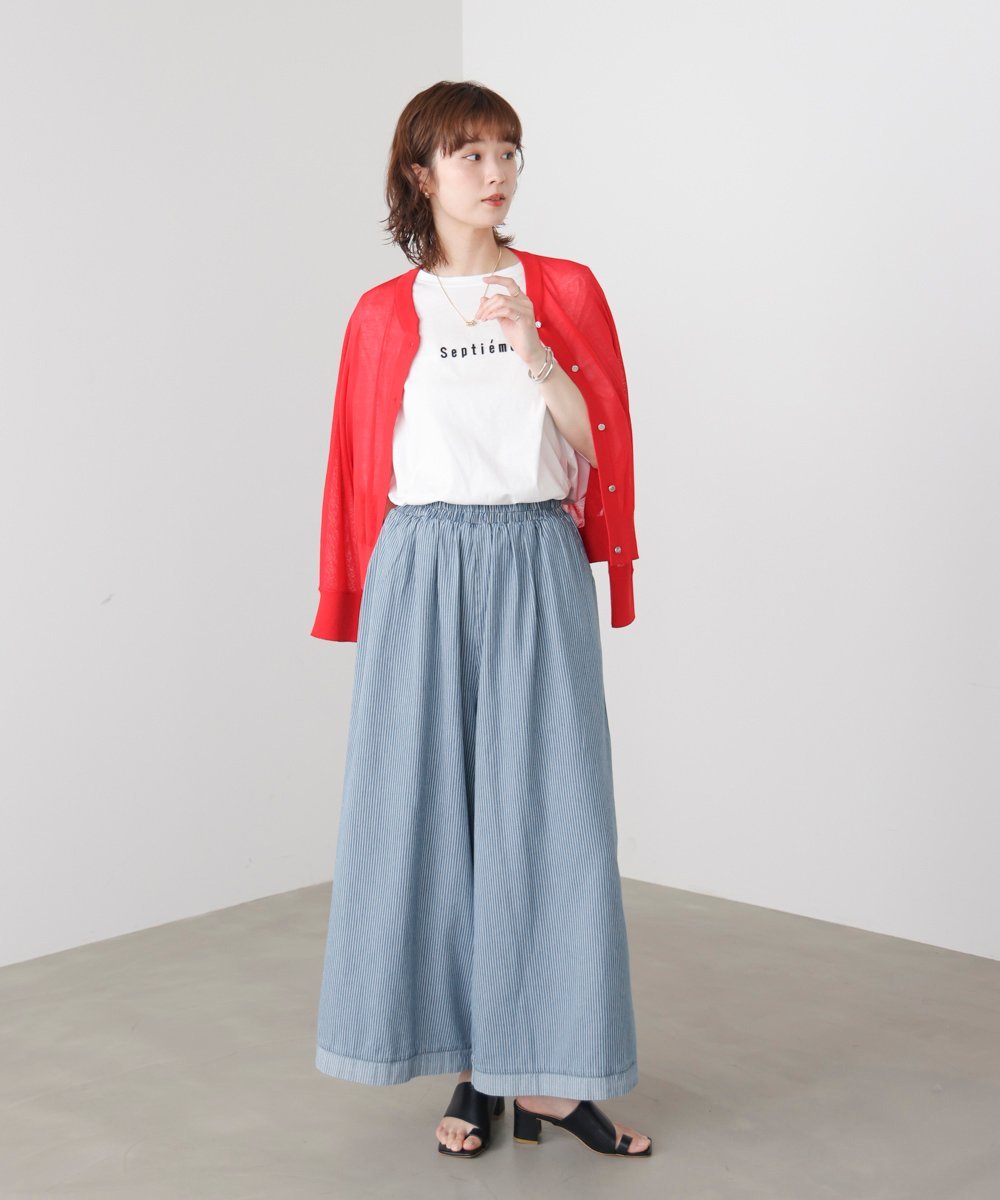 Bou Jeloud ヒッコリーワイドパンツ バブ / ブージュルード パンツ その他のパンツ ネイビー ブルー【送料無料】