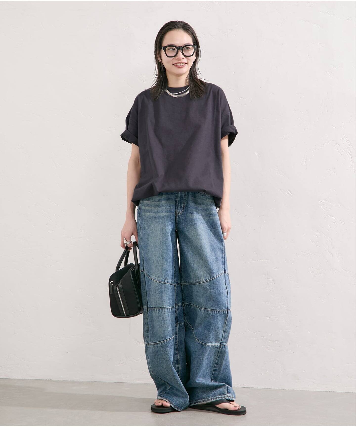 JOURNAL STANDARD 《WEB限定追加3》シャーリングTシャツ ジャーナル スタンダード トップス カットソー・Tシャツ ブラック ホワイト