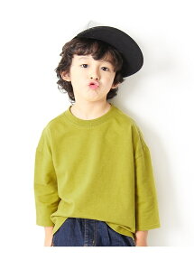 devirock ミニ裏毛7分袖Tシャツ ベビー トップス 長袖 長そでデビロック 子供服 キッズ デビロック トップス スウェット・トレーナー イエロー オレンジ レッド ブラウン ピンク ベージュ