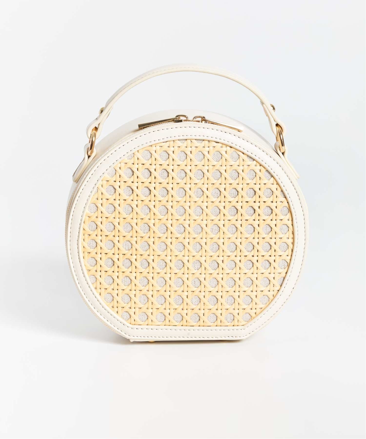 【SALE／70%OFF】Noela ラタンライクサークルバッグ ノエラ バッグ ショルダーバッグ ホワイト ブラウン ベージュのサムネイル