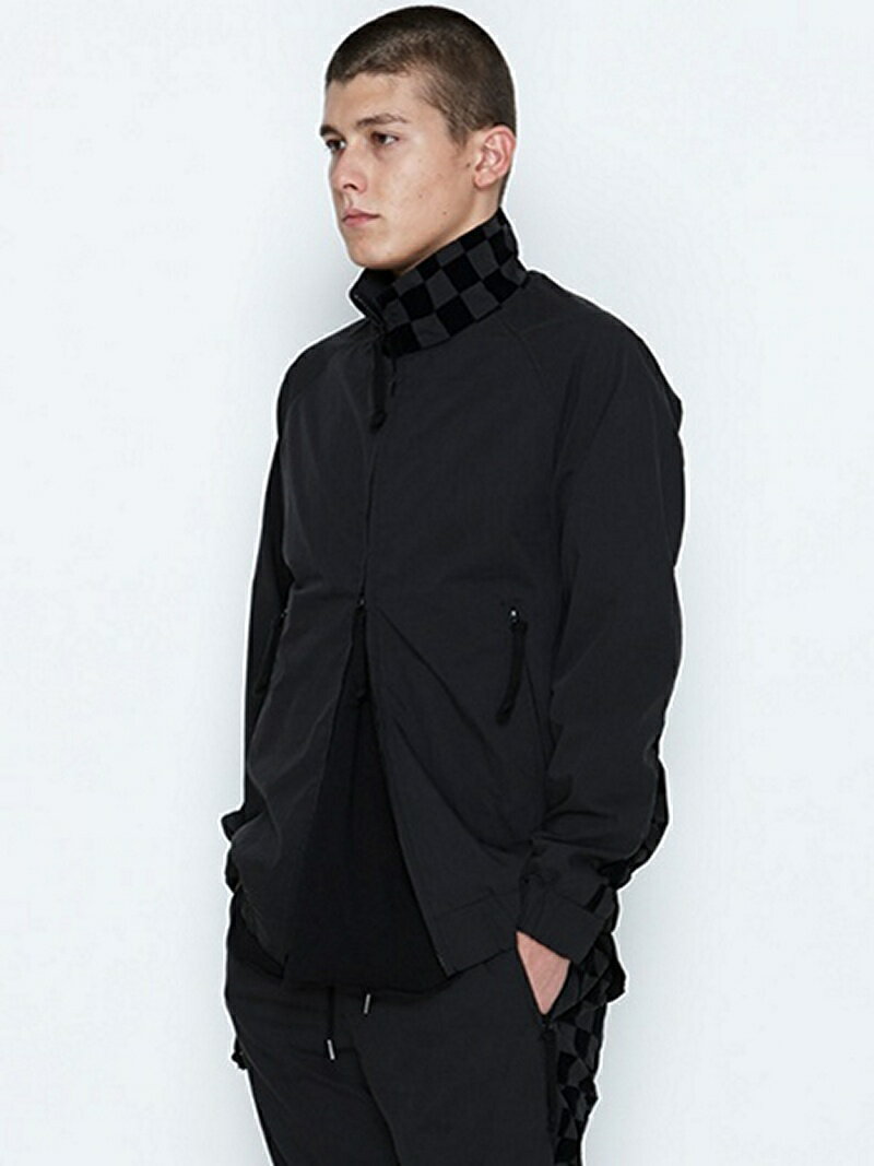 【SALE／20%OFF】NUMBER (N)INE ZIP UP BLOUSON_CHECKERD FLAG ナンバーナイン コート/ジャケット ブルゾン ブラック【送料無料】