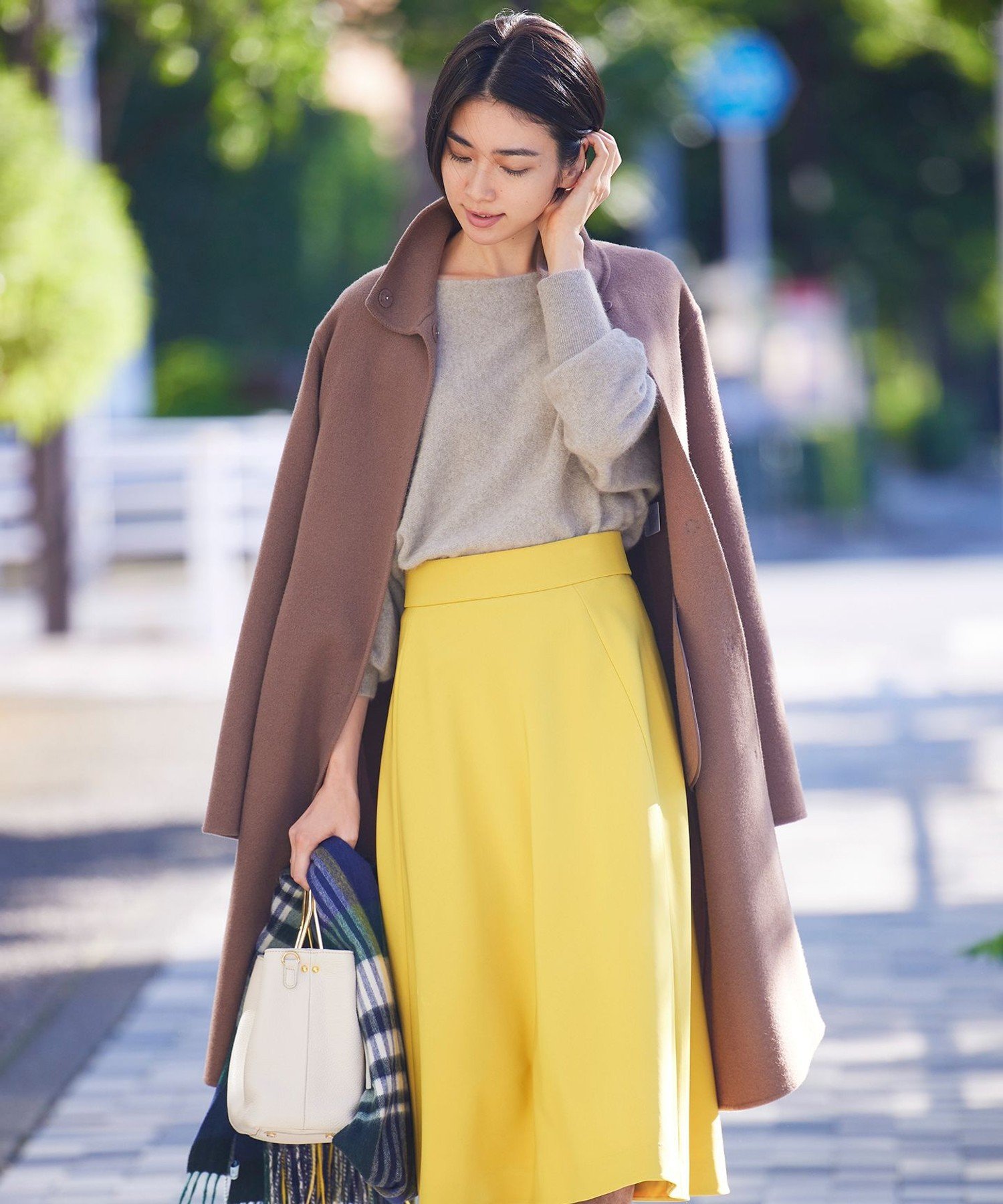 【SALE／30%OFF】組曲 S 【マガジン掲載】ウールリバーロング コート(KJ29) クミキョク ジャケット・アウター その他のジャケット・アウター ネイビー ホワイト ブラウン【送料無料】のサムネイル