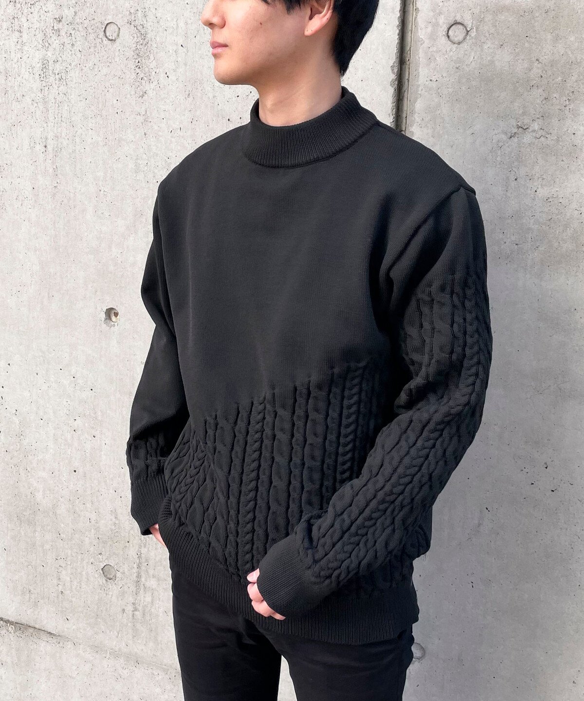 楽天Rakuten Fashion【SALE／40％OFF】COMME CA ISM ★TVドラマ着用商品★ 【マシーンウォッシャブル】編地切替デザイン ケーブル ニット プルオーバー コムサイズム トップス ニット ブラック ホワイト グレー【送料無料】