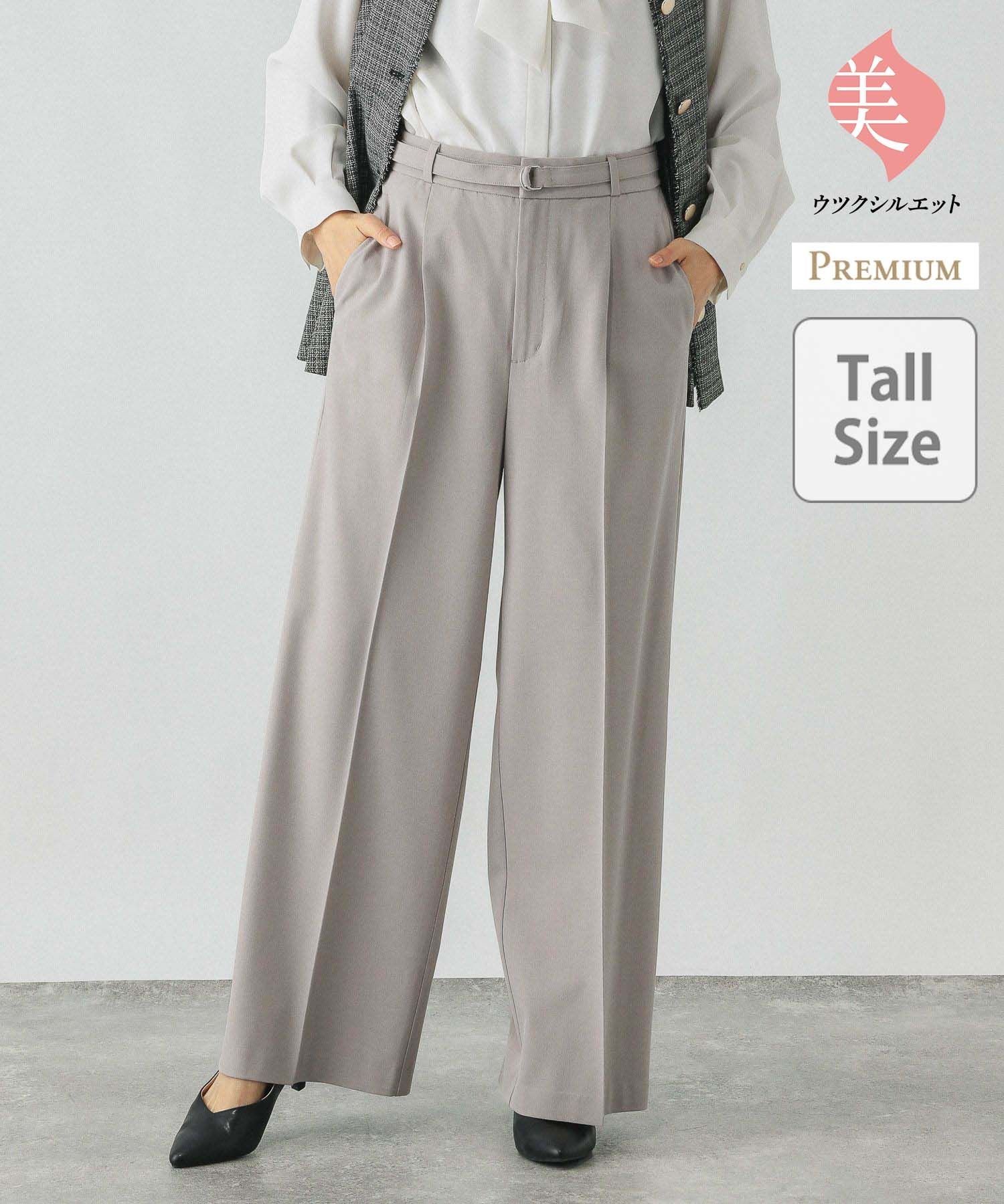 【SALE／40%OFF】GLOBAL WORK 一部店舗限定/ウツクシルエットプレミアムワイドパンツTall/252439 グローバルワーク パンツ その他のパンツ ネイビー グレー ベージュ ブラック【送料無料】 stylife-14904950 Rakuten Fashion サンプル画像3