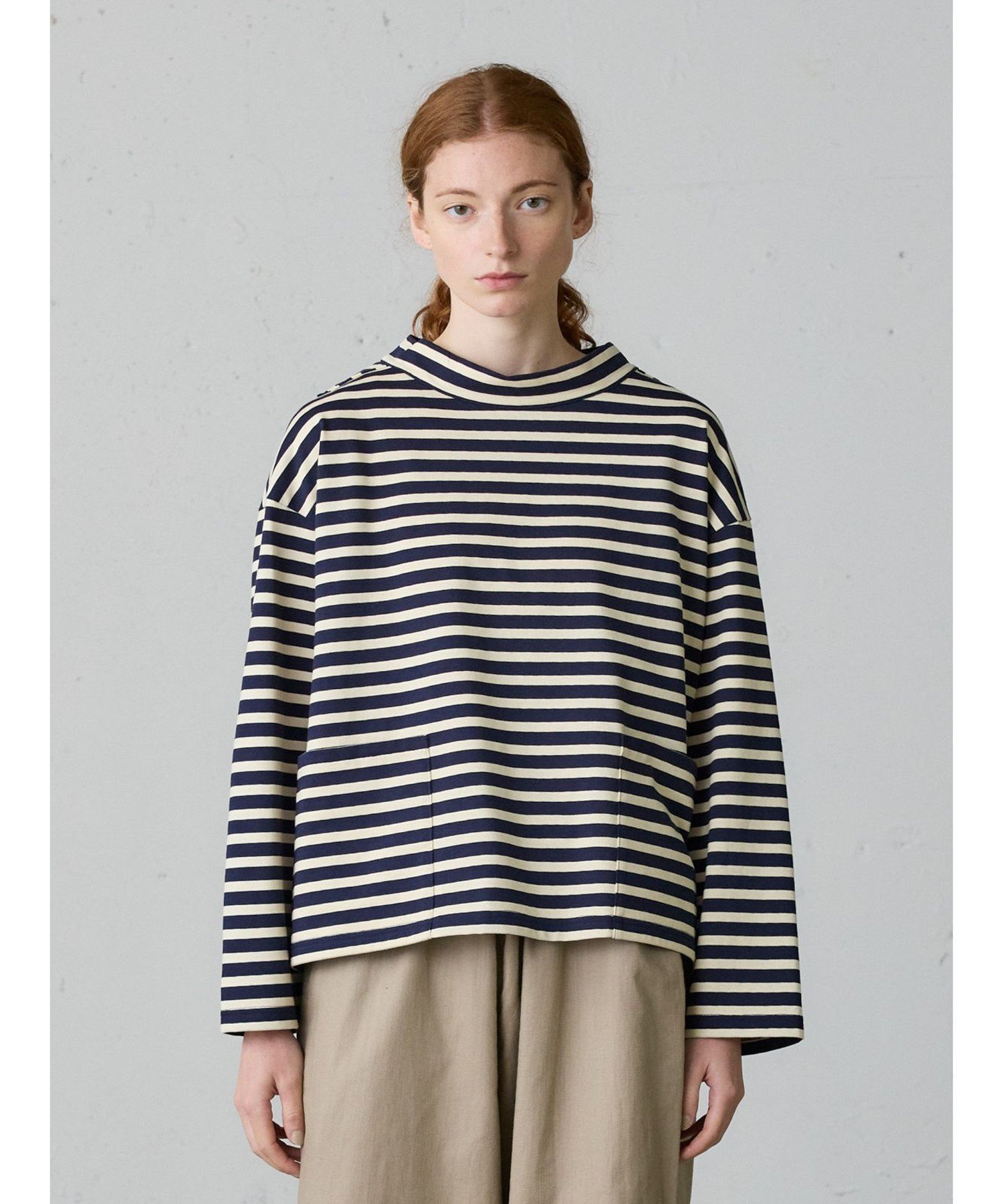 MidiUmi MidiUmi フィッシャーマンスモックボーダーT マーコート トップス カットソー・Tシャツ ネイビー ブルー【送料無料】