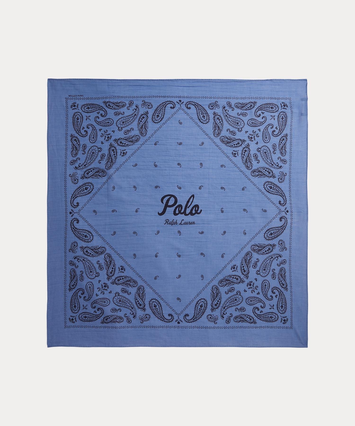 POLO RALPH LAUREN ロゴ ペイズリー コットン バンダナ ラルフローレン ファッション雑貨 マフラー・ストール・ネックウォーマー ブルー【送料無料】