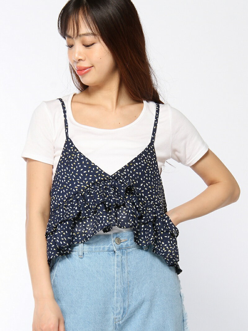 【SALE／73%OFF】CADBURY 総柄フリルビスチェ スピーガ トップス キャミソール ネイビー イエローのサムネイル