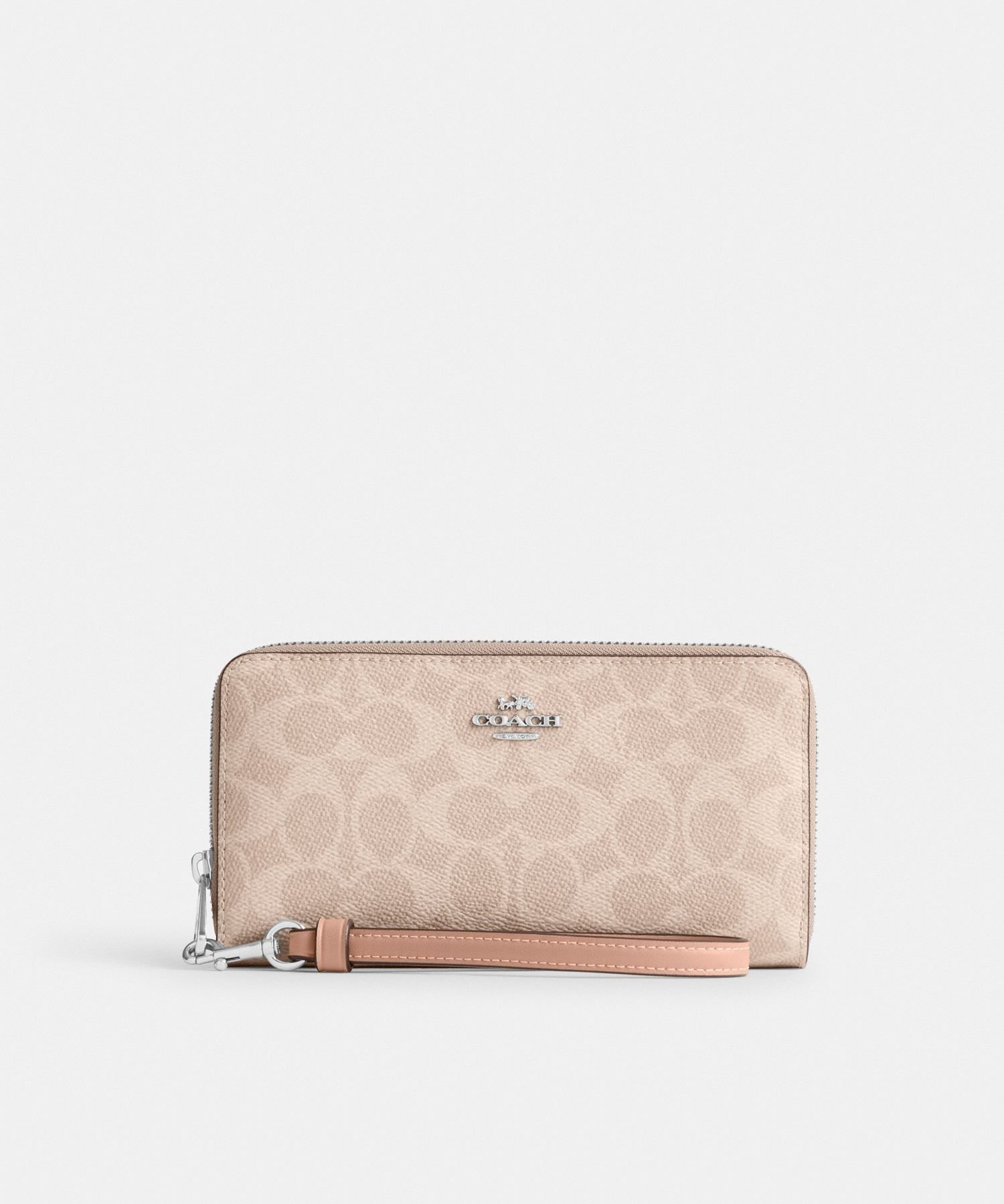 【SALE/62%OFF】COACH OUTLET 【公式】ロング ジップ アラウンド ウォレット・シグネチャー キャンバス コーチ アウトレット 財布・ポーチ・ケース 財布 ベージュ【送料無料】