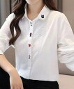 【SALE/30%OFF】aimoha - select - aimoha -select-/刺繍入り襟デザインシャツ アイモハ トップス シャツ・ブラウス ホワイト