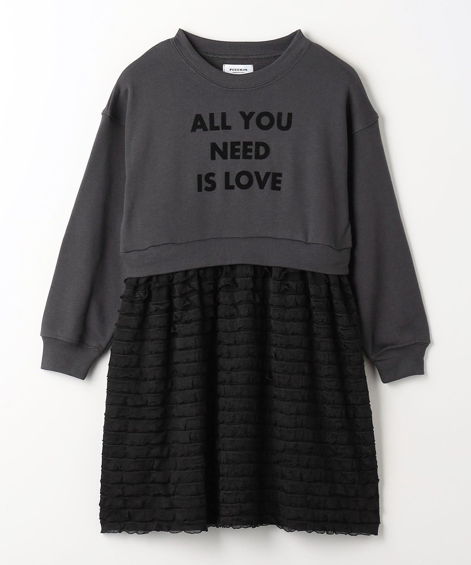 【SALE／50%OFF】UNITED ARROWS green label relaxing ＜Pluckys＞TJ フロッキープリント ドッキングワンピース / キッズ 100cm-130cm ユナイテッドアローズ アウトレット ワンピース・ドレス ワンピース グレーのサムネイル